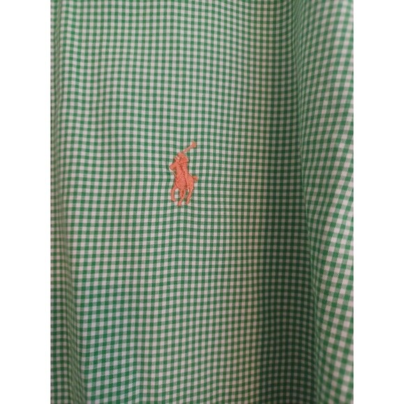 Ralph Lauren Classic green check cotton buttondown shirt mens L preppy office - Picture 3 of 11
